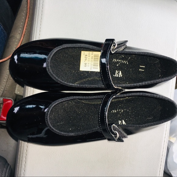 American Ballet Theater Black Patent Tap Shoes Girl’s 11.5 Recital Dance 🎉HP - Picture 4 of 7